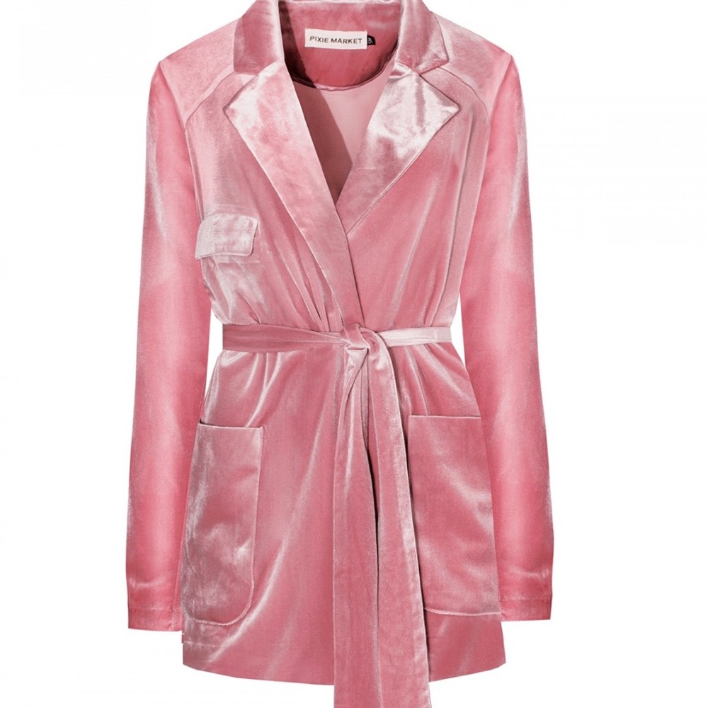 Pixie Market Pink Velvet Jacket - Picture 5 of 8